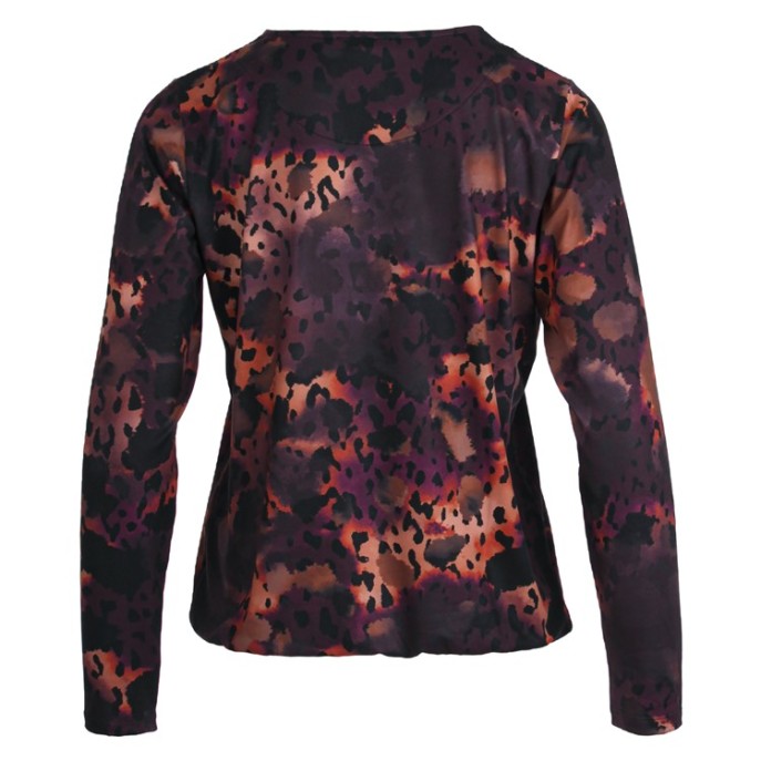 S Shirt RH ballonmw print - Zwart wijnrood oranje